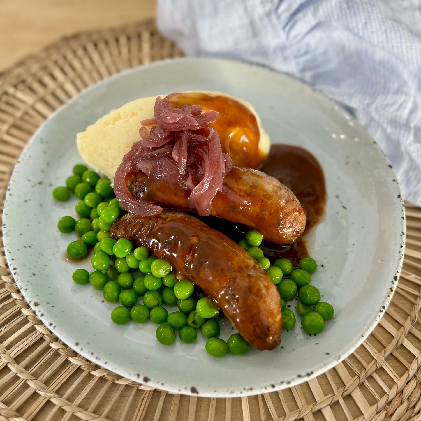 Lamb and Herb Bangers and Mash