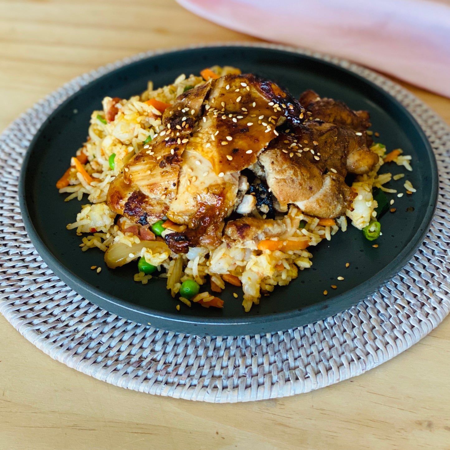 Fried Rice with Honey Soy Chicken
